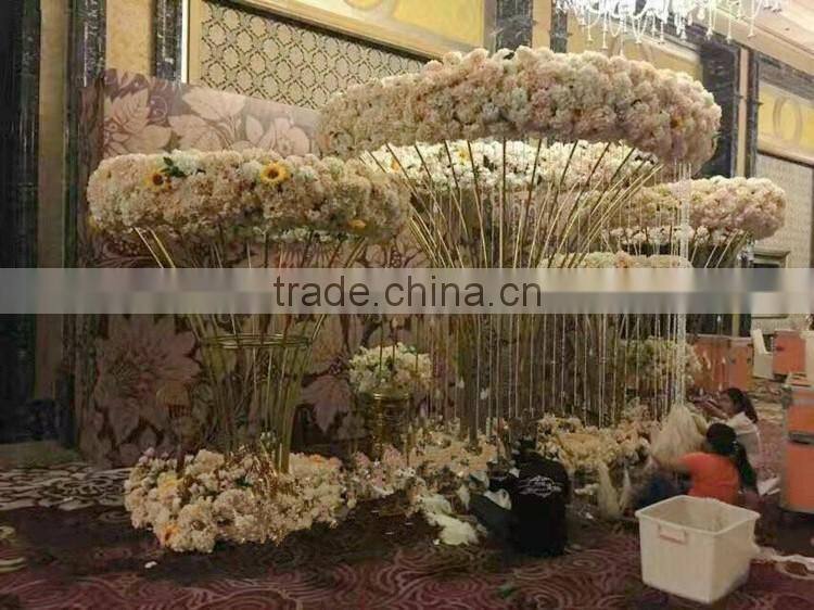 huge gold metal flowerpot stands wedding stage decoration metal stand