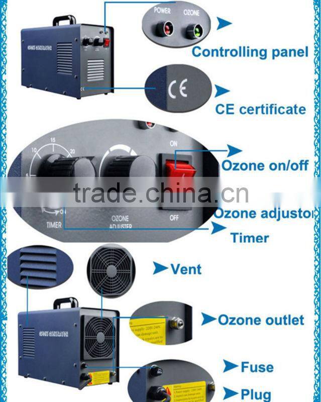 3g 5g 6g 7g air cooling ceramic system ozone generator air purifier for hotels