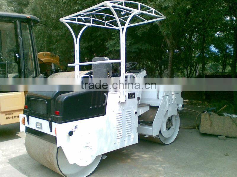 HOT SALES! Double drum vibratory road roller with sunshade in low price