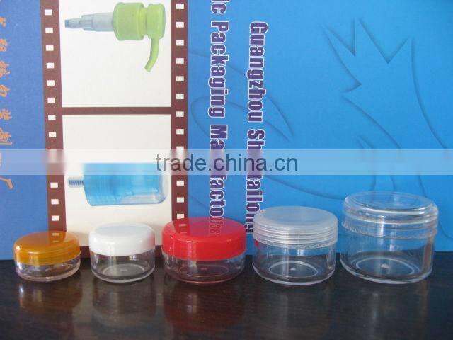 Plastic cosmetic containers mini jar 3g
