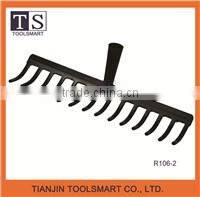 Hot garden hand Steel rake R with long handle for sale