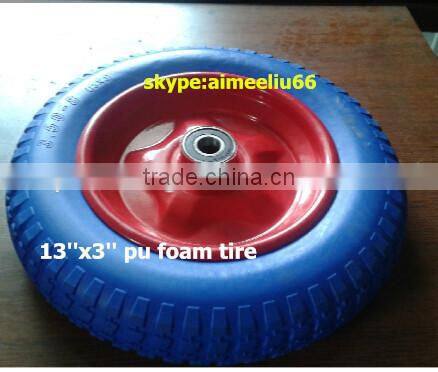 blue color solid tool cart wheel 13inch