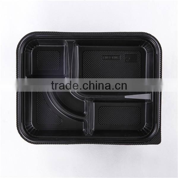 5-Compartments Disposable Plastic PP Bento Lunch Box ,Food Container