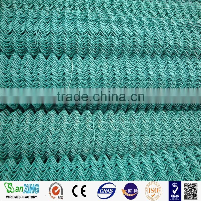 PVC Coated Decorative Chain Link Fence Airport Fence Green Field Protect