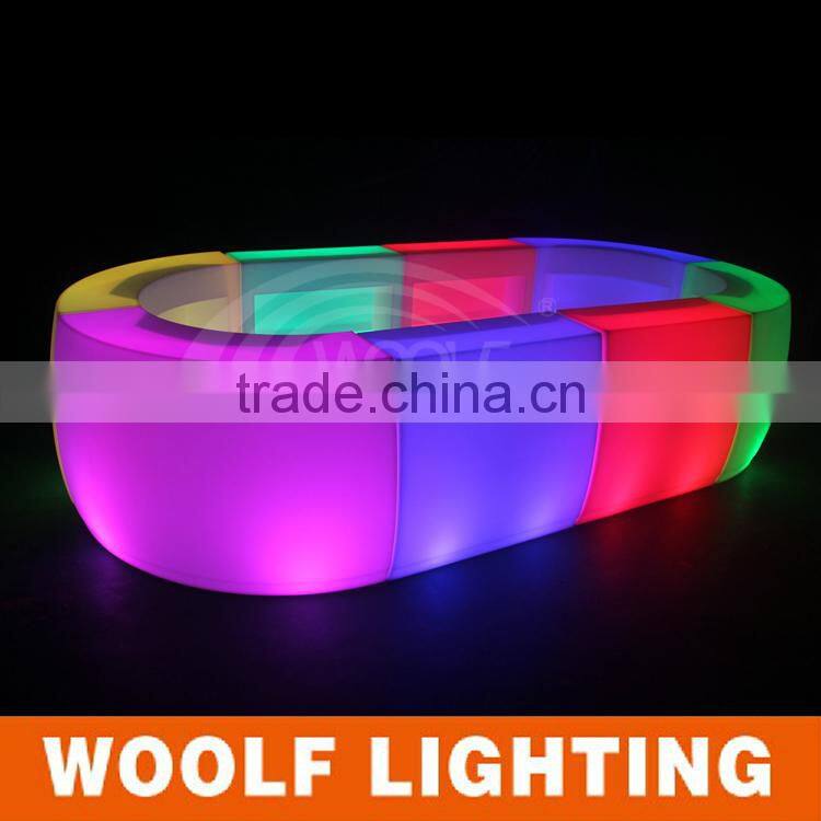 Single Curve LED Light Illuminated Bar Counter