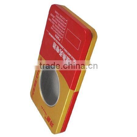 Chinese factory sell tinplate box with PVC window(R208)
