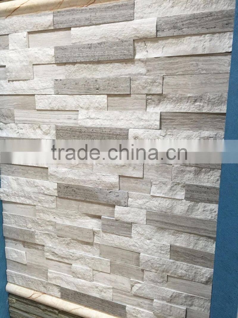 Chinese white wooden marble cutural stone