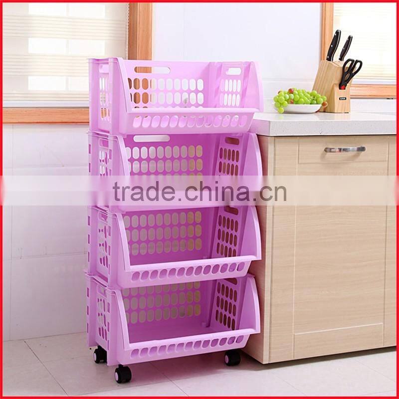 Household Storage 4 Tier Basket for Closet Office Garage Kitchen and Bathroom