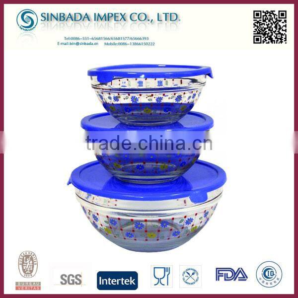 A8005D5 Daily use Product, Eco-Friendly 3 PCS Glass Bowl Set