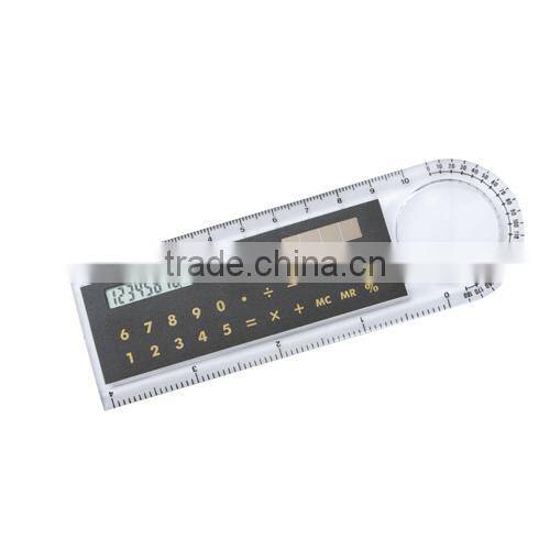 Super 10cm plastic ruler calculator and magnifier