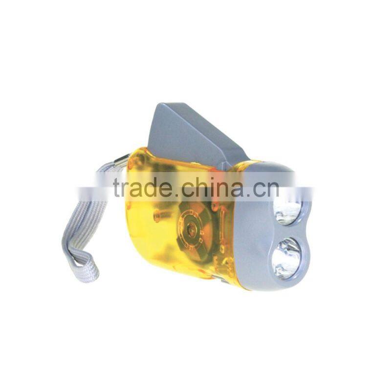 Promotional plastic translucent torch dynamo charging led light