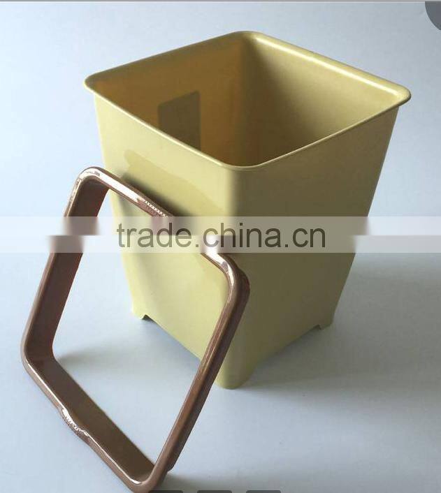 Square striped plastic waste bin