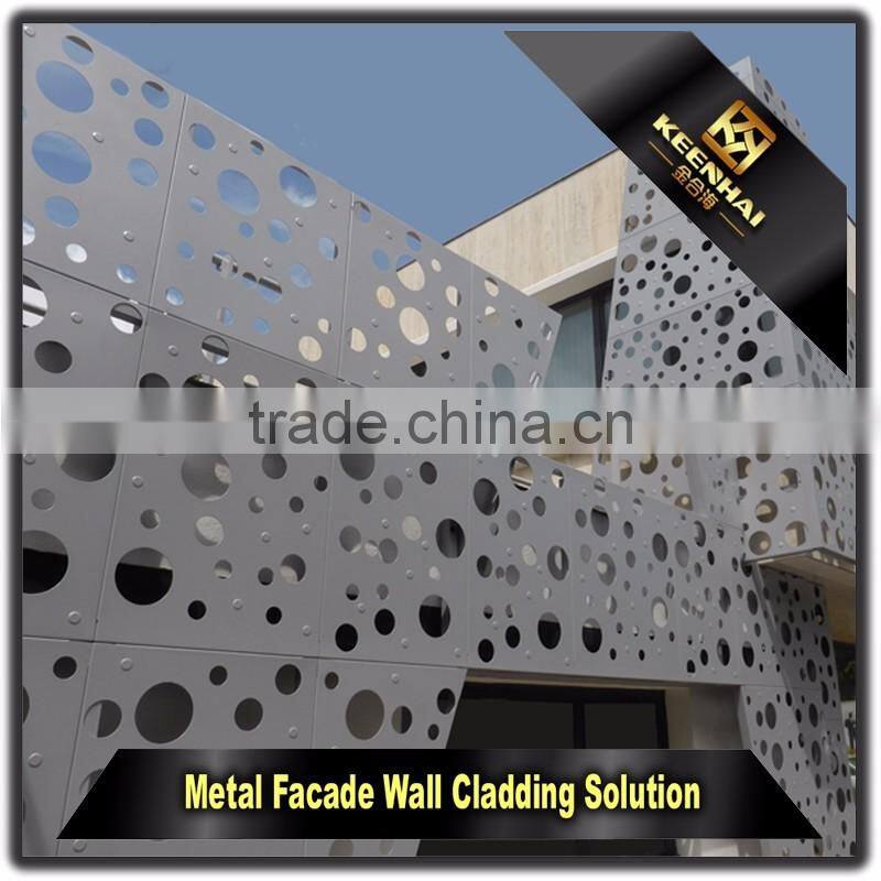 Decorative Laser cutting Aluminium Perforated Sheet Metal Facade for Building