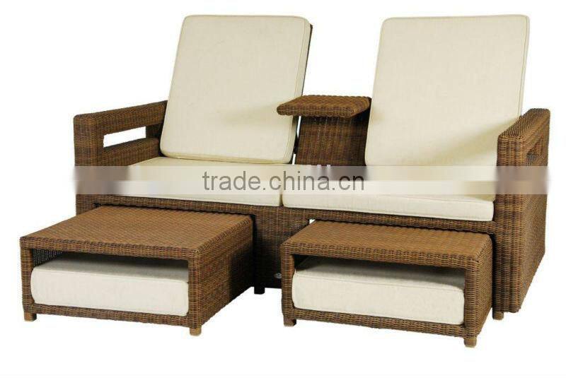 2017 philippine bamboo furniture popular rattan wicker double seat