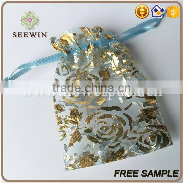 red metal print soft organza popular feast day gift bag with pouch strawing