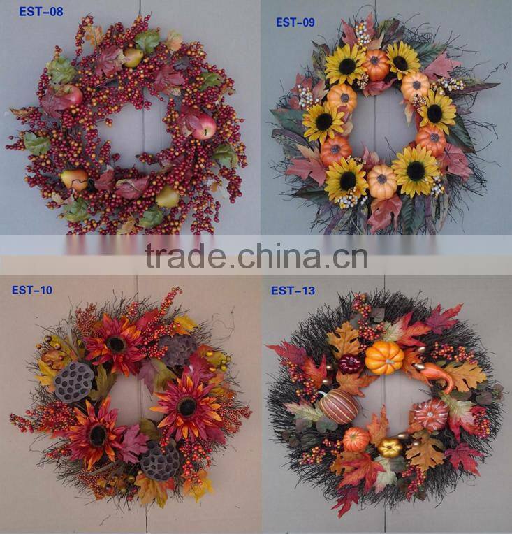 artificial plastic fall autumn colorful decorative Christmas decoration pumkin garland