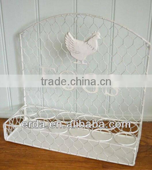 Modern Metal Wire Eggs Holder Rack,white