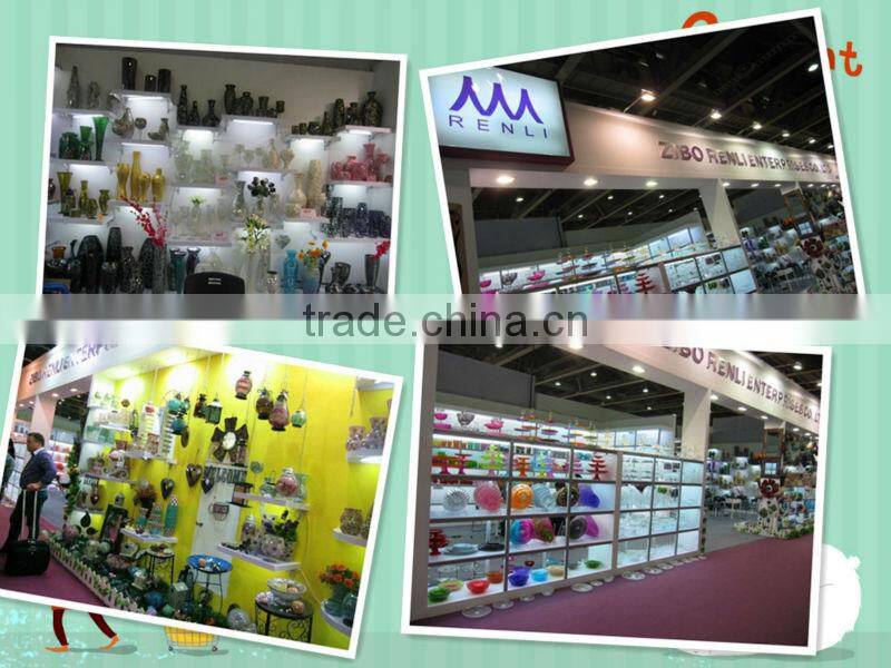 Ruby Red Mosaic Large Glass Art Unique Popular Vase Chinese Wedding Favor