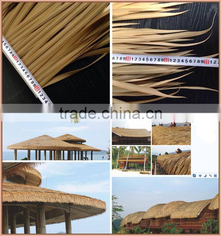 Artificial thatch with fire retardant for outdoor using