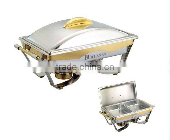 Gold plated stainless steel buffet furnace