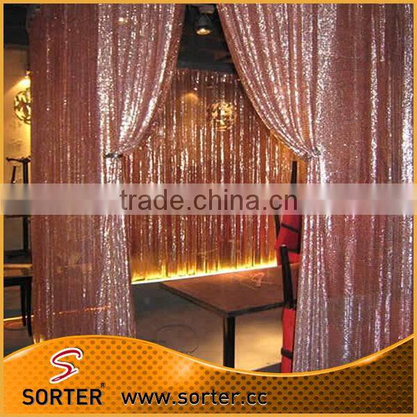 decorative pink metal sequin cloth wedding backdrops