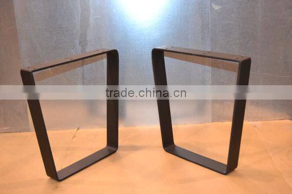 Wholesale 28 inch metal flat steel black coated wood furniture feet