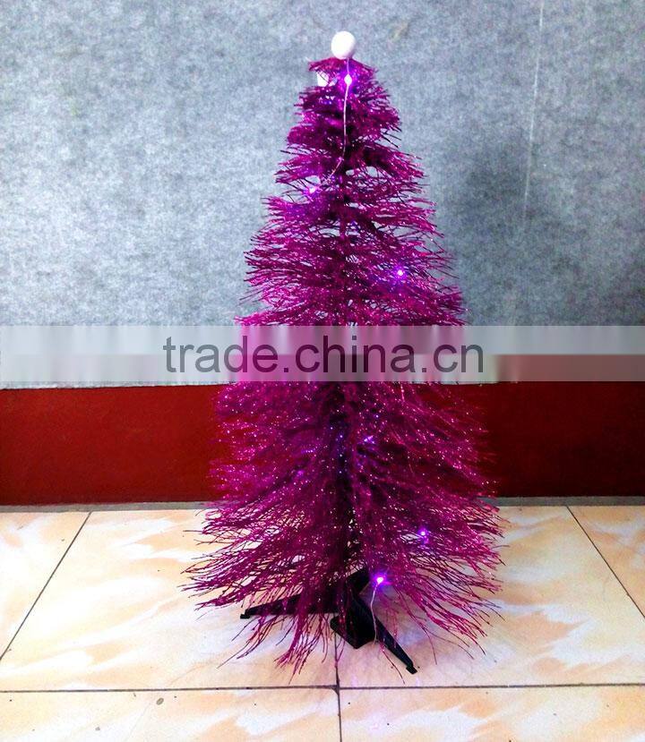 Glitter pine needle artificial christmas tree With Ornaments
