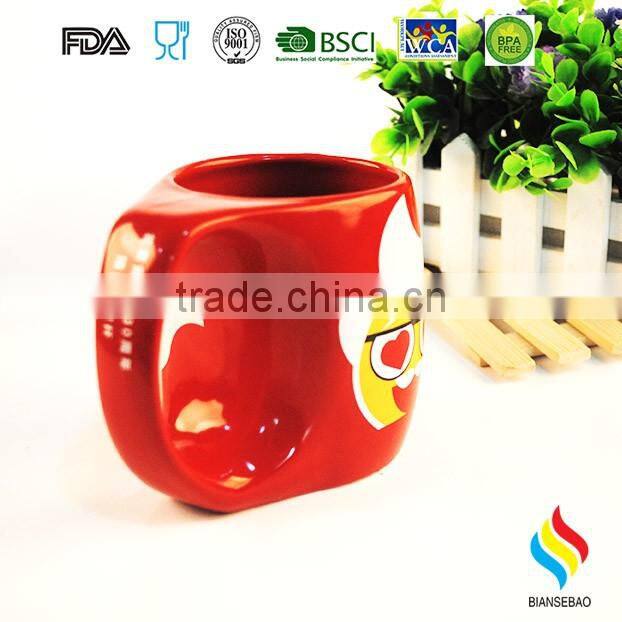 350ml ceramic coffee mug irregular shape 3D ceramic mug