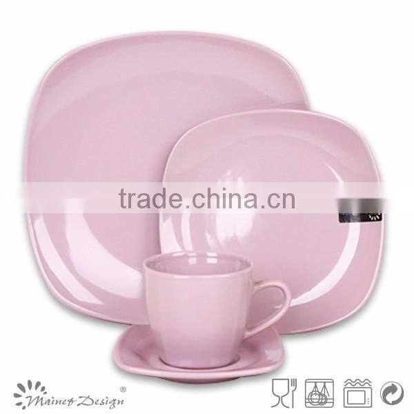 square cheap high qulity stoneware ceramic dinner set