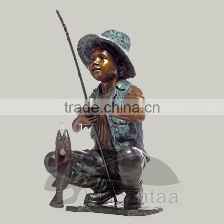 Boy fishing fountain VSF-N013A