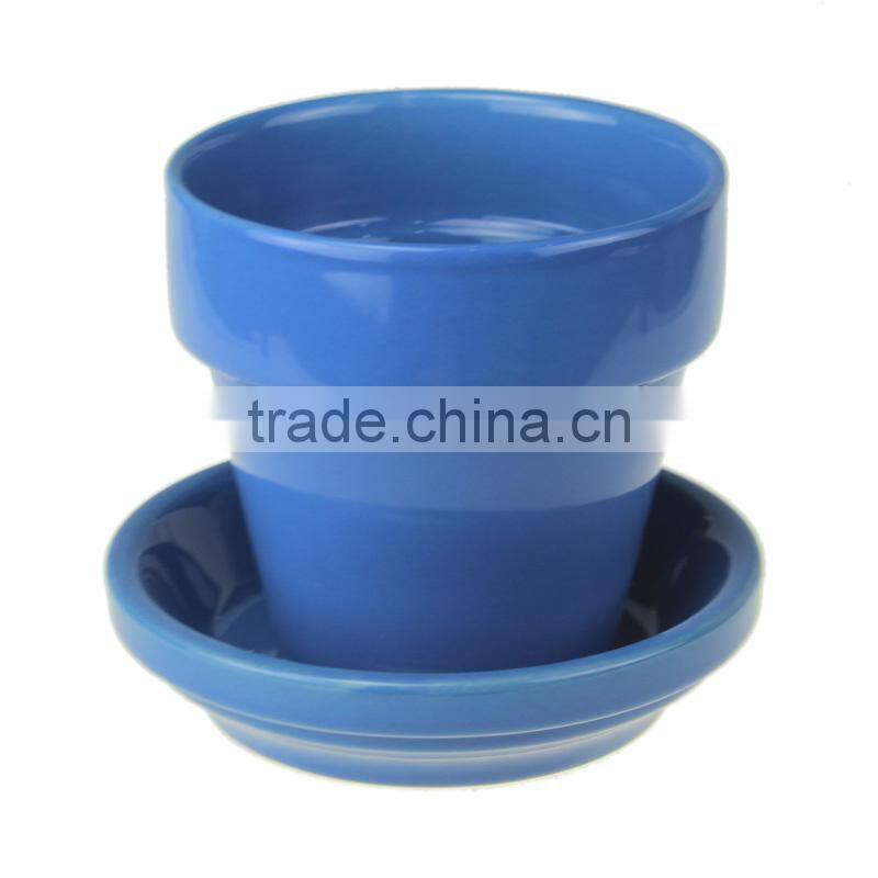 Ceramic color garden flower pot set