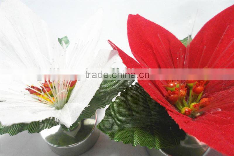 wholesales plastic atificial rose flower with LED light table decorations