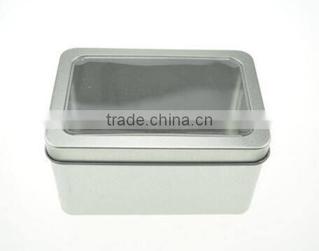 PVC clear window metal tin box