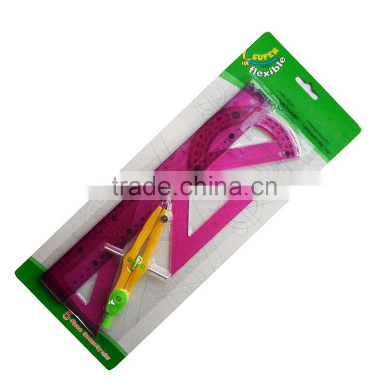 New designer 5pcs soft plastic triangle set squares