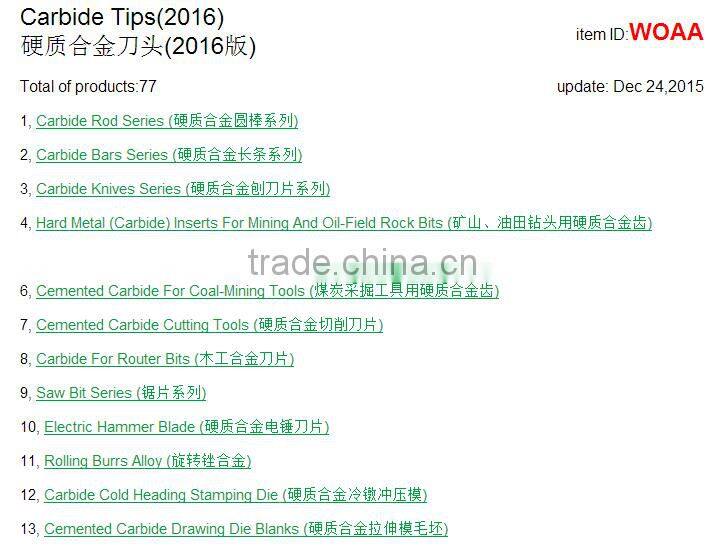 cemented tungsten carbide blank tips insert brazed welding lathe cutting turning tool Type A12 A16 A20 A25 B12 B16 B20 B25 Type