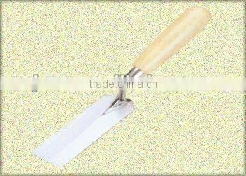 mason bricklaying trowel with wooden handle
