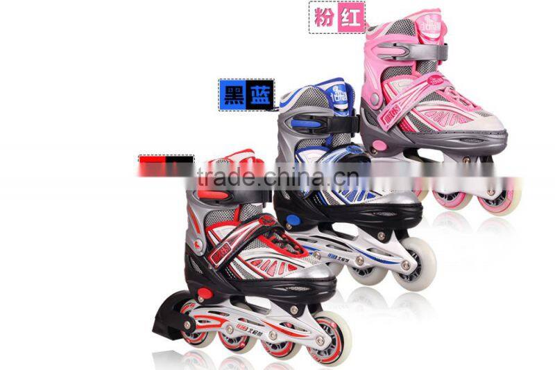2017 new style high quality PVC wheels adjustable ABEC-7 bearing rollater skes,flashing inline skate