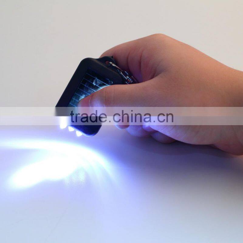 Mini Solar Power Rechargeable LED Flashlight 3 LED Flashlight Keychain Light Lamp Torch LED Light Bulb Key Chain LED Light