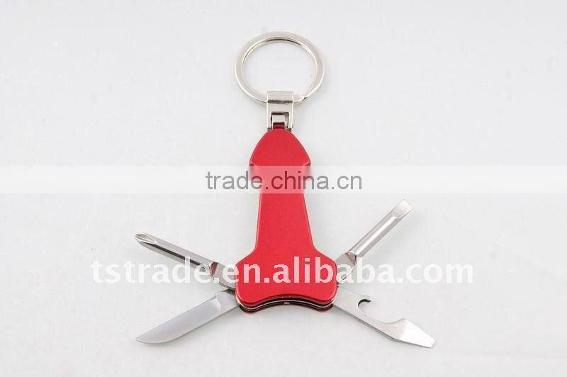 2014 Mini Cute design LED metal utility keychain gift knife K7004ALL