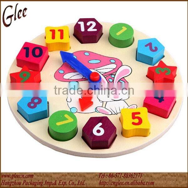 Wooden digital time wall clock for kids