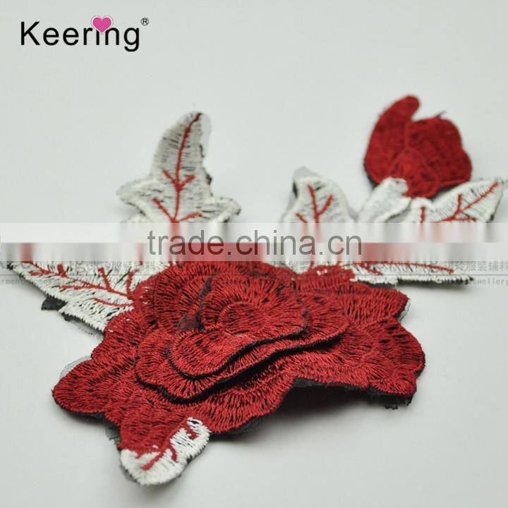 2017 new arrival designs garment accessoriesl embroidery patch flower decoration from keering WEF-760