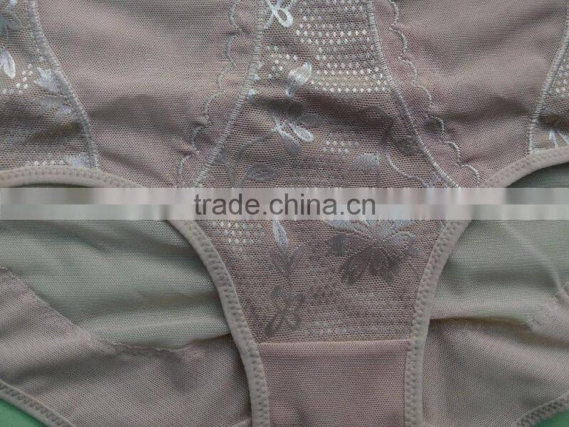 Embroidered girl lace transparent underwear sexy woman panty factory price