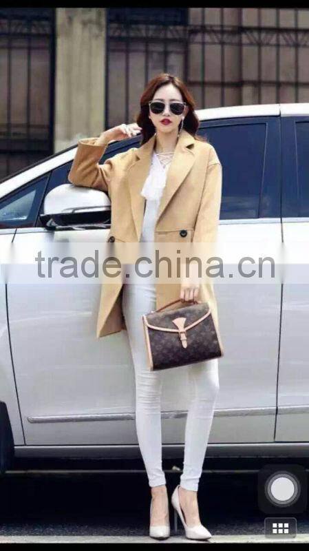 GZY stock warehouse woman clothes winter wollen overcoat stock England model export china charming design 2017