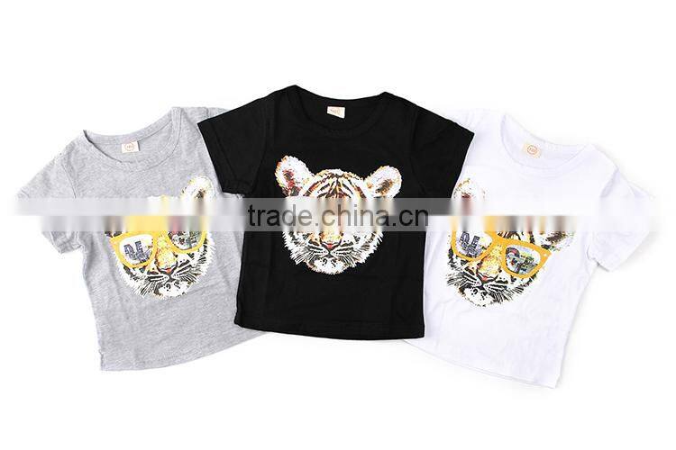 2015 tiger priting best sell unisex kids t shirt with fashion design