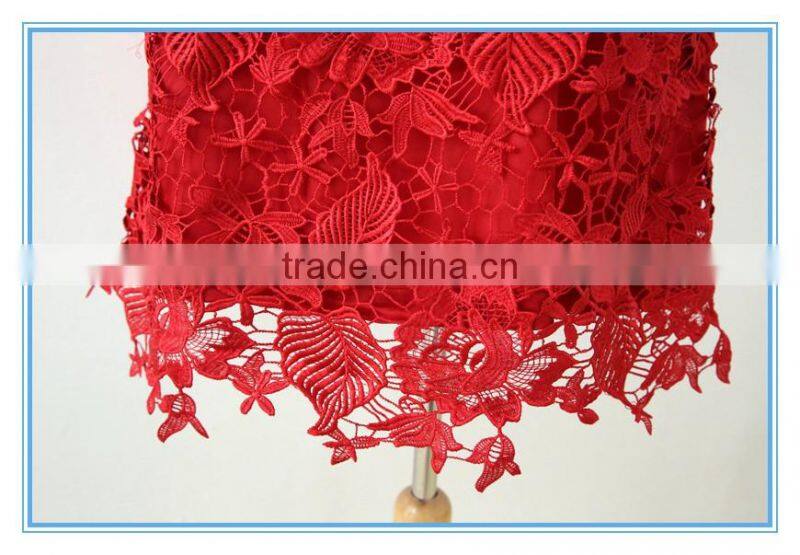 Latest Red Embroidery Lace Suit Dress For Women Wedding