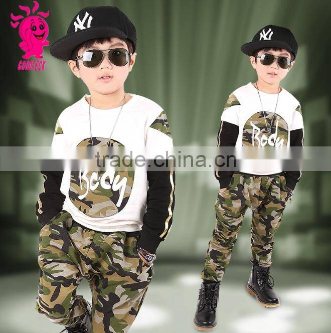 Fashion Kids Boys Clothes Set Top Coat and Pants 2pcs Set Camouflage Children Baby