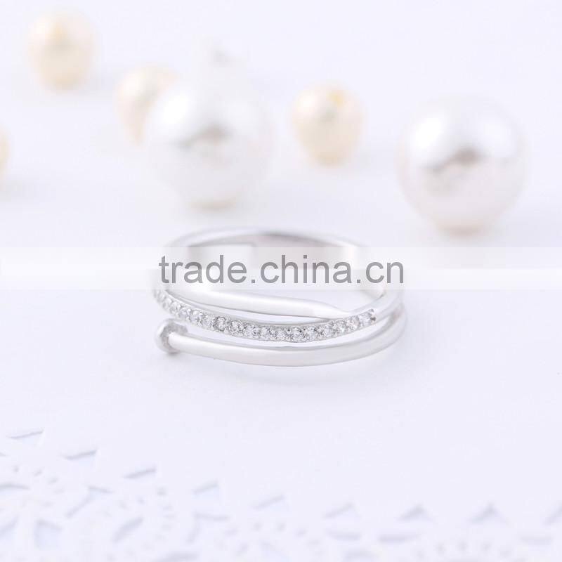 Ally express cheap wholesale high-end s925 silver jewelry AAA+ zirconia adjustable finger nail ring