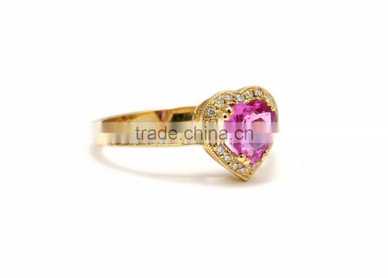 Latest Gold Plated Gemstone Heart Ring