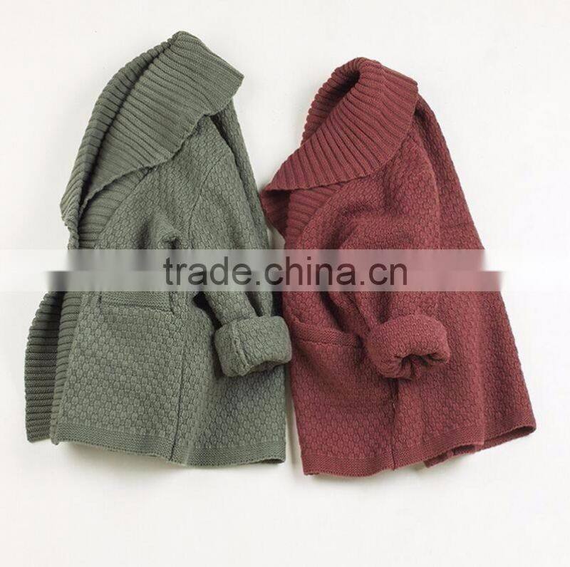 Spring Warm Knitting Sweater For Little Boys Children Thick Knitted Kimono With Button Front