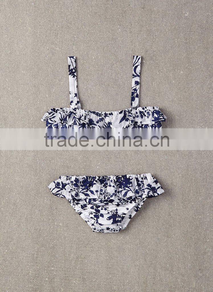 NEW high quality cute kid's swimwear, Wholesale Ruffled Kids Two Piece Swimsuit